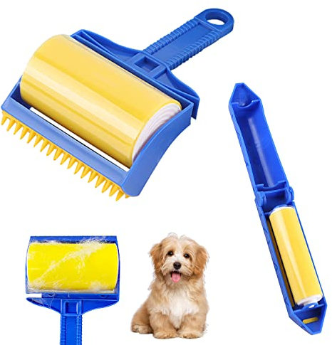 2 Pièces Rouleau Adhesif Vetement, Lint Roller Retire Poils Animaux, Lavable Réutilisabler Brosse Adhesive Vetement Poils Animaux pour Poussière, Débris, Poils Animaux, Cheveux
