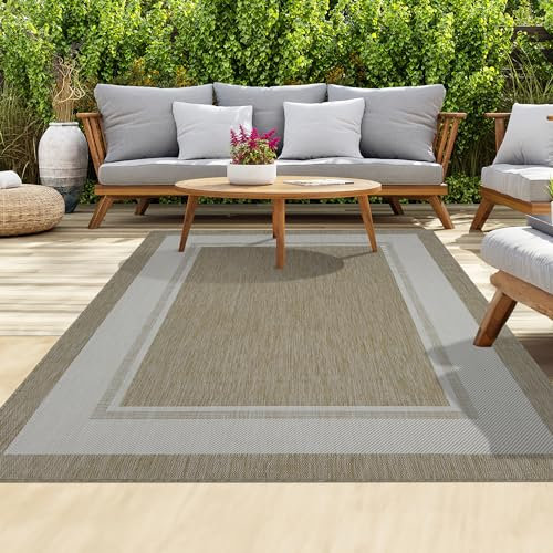homeart Outdoor Rugs | Easy-Cleaning Indoor & Outdoor Area Rugs for Porch, Deck, Balcony, Garden, Picnic, Kitchen, Hallway | UV & Weather-Resistant Large Patio Rug Mats | Beige Cream, 80 x 150 cm