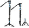 SIRUI P-424FL 190cm Carbon Fiber Monopod with Camera Legs, 4 Sections Professional Photography Monopod with VH-10 Fluid Video Head for Camcorder, Max Load 12kg