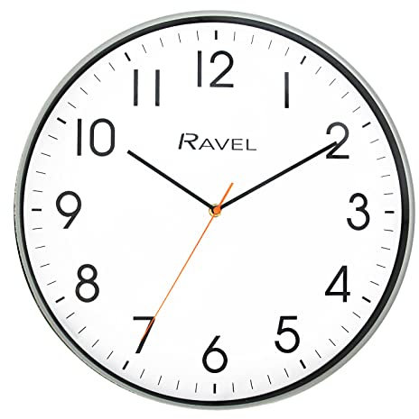Ravel - Reloj de Pared Moderno de 40 cm para Oficina y Cocina - Cuarzo Analógico - RWC.40.13 - Gris