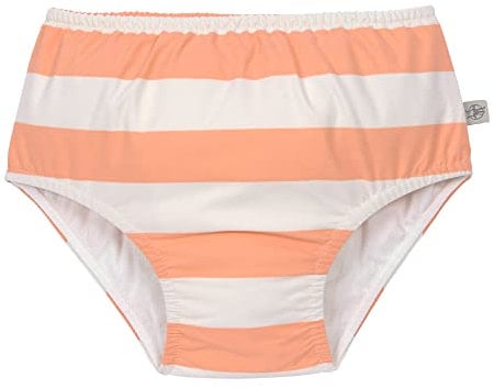 LÄSSIG Couche de Bain Couche de Bain pour bébé/Maillot de Bain Couche de Bain à Rayures Milky/pêche, 13-18 Mois, Taille : 86
