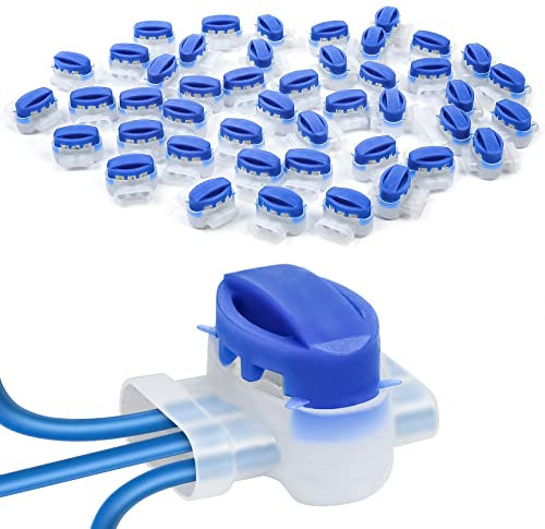 OFFCUP Morsetti per Cavi Cavo Connettore,45 pezzi Connettori Elettrici Impermeabili,Accessori per Tosaerba Sicuri per Cavi Elettrici Prolunga con Gel