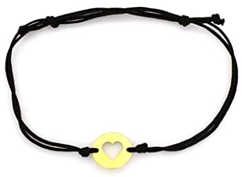 Sapphir Filigrane Armbänder aus 14Karat Gold - Stoff -Armband mit Little Secret Herzen Anhänger - Geschenke für Frauen - Glamour 585 Glebgold Damenschmuck - inkl Zwei Luxusgeschenke