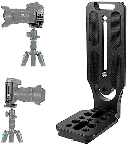 Mecmbj Soporte en L para cámara DSLR, Placa de liberación rápida de Montaje, Soporte en L Universal para grabación de Video Vertical con Tornillo de 1/4 Pulgadas para fotografía con trípode de cámara