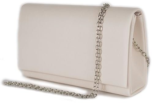 Pochette beige chiaro cerimonia clutch bag a busta donna borsa piccola a mano borsetta con tracolla catena da sera signora matrimonio comunioni Ecopelle Beige sabbia
