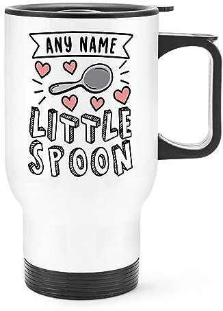 Gift Base Tazza da viaggio personalizzata con cucchiaino con manico