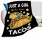 Taco-Decke für Mädchen, die Tacos lieben, weich, gemütlich, warm, flauschig, Fleece, Tacos, Lebensmittel, Schlafzimmer, Dekoration, Decke, Geschenke für Kinder, Damen, Herren, Erwachsene, Couch, Sofa,
