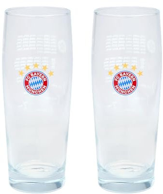 FC Bayern München Halbeglas I Bierglas I 2er-Set I Erfolge I Je 0,5 l