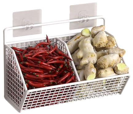 MagiDeal Hängender Wandkorb, Draht-Hängekorb, Wandregale, minimalistischer hängender Obstkorb für Küche, Zimmer, Badezimmer, Doppelgitter