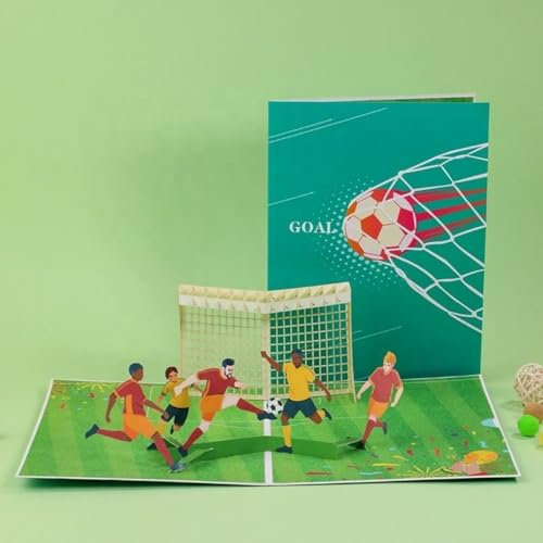 3D Pop-up Sport Postkarte - Fußball - 3D Effekt-Geschenkkarten, innovativ und genial, ideal für jeden Anlass, ein unvergessliches Geschenk für Ihre Lieben