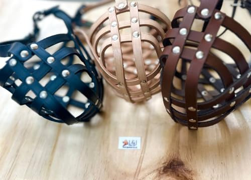 Maulkorb aus echtem Leder für American Bully, Bully XL und andere ähnliche Schnauzen (braunes Leder, AB4)