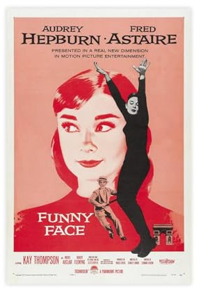 DESHVA Filmposter mit lustigem Gesicht, Audrey Hepburn 1957, Leinwand-Poster, Wandkunst, Dekor, Bild, Gemälde für Wohnzimmer, Schlafzimmer, Dekoration, ungerahmt, 30 x 45 cm