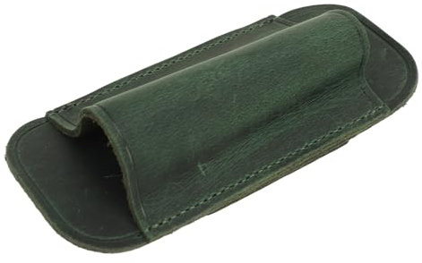 Keenso Crazy Horse Messerscheide aus Leder, horizontale Messerscheide mit exquisiter Handwerkskunst, stilvoller Gürtelhalter für einfaches Tragen (grünes Vorfachband