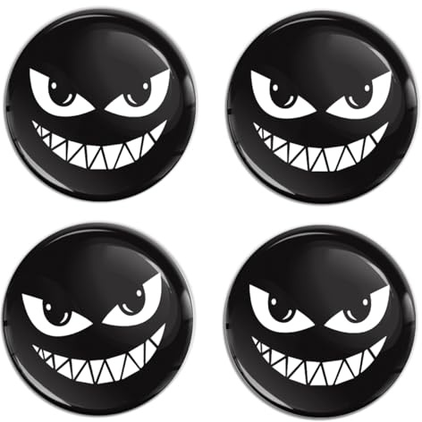 Biomar Labs 4 x 70 mm 3D Silikon Aufkleber Für Radkappen Nabenkappen Radnabendeckel Rad-Aufkleber Nabendeckel Schwarz Weiß A 3670