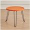 Aqkgtj Kleiner niedriger Beistelltisch, moderner Couchtisch, runde Kunststoff-Tischplatte, Wohnzimmertisch, Nachttisch für Schlafzimmer, 3 Metallbeine, 46 x 39 cm (Color : Orange, Size : 46x39cm)