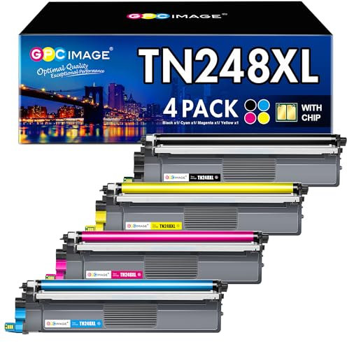 GPC IMAGE TN-248XLCMYK Kompatibel für Brother MFC-L3760CDW DCP-L3560CDW für Brother TN-248 DCP-L3520CDWE DCP-L3520CDW MFC-L8390CDW MFC-L3740CDWE MFC-L3740CDW (4er-Pack, XL TN248)