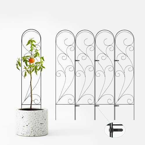 Zhongma 4 Stück 91,4 cm Metall-Pflanzen-Rankgitter für Topfpflanzen, Klettern, Innen- und Außenbereich, Zaun, Pflanzenstütze, Rankgitter für Blumen und Vagetable