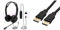 USB Headset with Microphone, 3.5mm/USB Jack 2-In-1 Computer Headset & Amazon Basics DisplayPort 1.4 Cable, 32.4Gbps High-Speed, 8K@60Hz, 4K@120Hz, Dynamic HDR and 3D, Gold-Plated Plugs, 1.8 m, Black