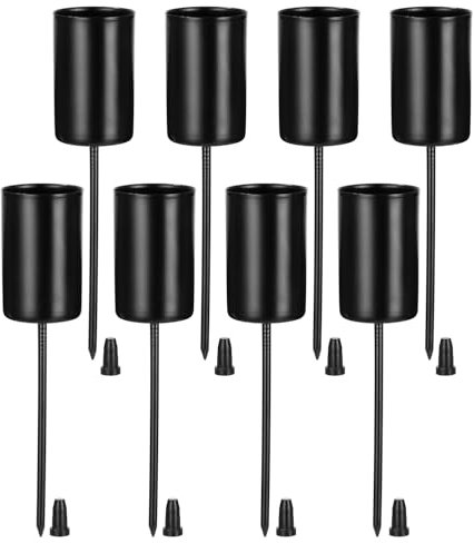 Bixury 8 Stück Kerzenstecker Adventskranz,Adventskranz Kerzenhalter Stabkerze Stabkerzenhalter Adventskranz Schwarz Dekoration aus Metall für Adventskranz Weihnachten Kerzenteller Mit Dorn