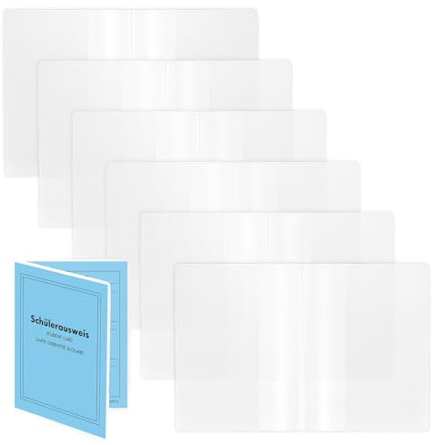 6 Stück Ausweishülle A6 Transparent Doppelhülle Schutzhülle Din A6 150 * 212mm Impfpass Impfausweis Schülerausweis Fahrzeugschein Hülle für Impfbuch Reisepass Studentenausweis