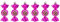 6 PCS Christmas Candy Cane Ornaments 10CM Glitter Candy Cane Christmas Tree Candy Hanging Baubles Mini Sweet Shaped Baubles, Rose Red