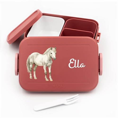 Kinder Bento Box Midi Lunchbox für Mepal Bentobox - Personalisierte Brotdose Mädchen - 900 ml - Vivid Mauve - pferdefreunde geschenke pferd geschenk mädchen