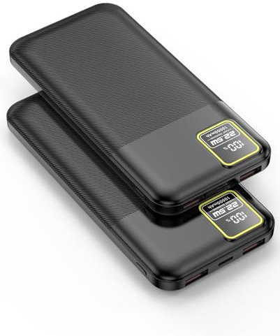 Hoshom Power Bank,2-Pack Portable Charger 10000mAh Fast charging Powerbank for iPhone, 22.5W PD QC 3.0 USB C Input & Output Battery Pack for IPhone 13 14 15 16 17