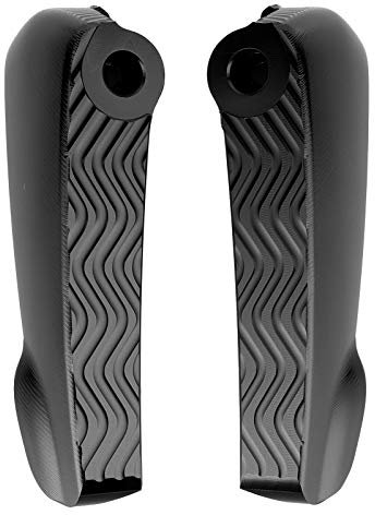 Klanata Fußrasten hinten, schwarze klappbare Fußstütze, 1 Paar, Anti-Rutsch-Design für Vespa GT 125/200 & GTS 250ie/300ie (Black)