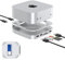 GEWOKLIY Mac Mini M4 Dock, Aluminium Ständer und Hub Mit M.2 NVMe SSD-Gehäuse, 2 x USB-A 10 Gbit/s, SD/TF-Kartenleser, USB 2.0 Daten (Silber) │Zubehör