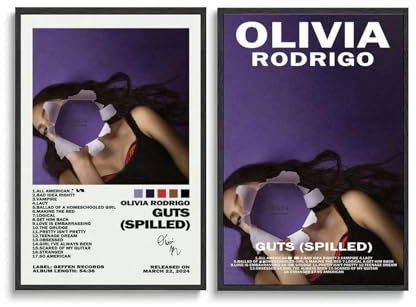 Lcaltcp Olivia-Poster, Rodrigo Guts (verschüttet), Wandkunst, Leinwandposter, Raumdekor, ästhetisch, 30 x 45 cm, 2 Stück
