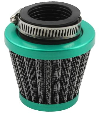 PowerMotor 38mm Universal Motorrad Luftfilter Sportluftfilter Luft filter Ersatz für 50cc-200CC Dirt Pit Bike ATV Quad Moped Mofa Scooter Roller Go Kart Vergaser Metallische Grün