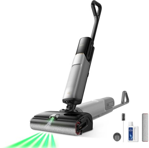 Mova X4 Pro Wet Dry Vacuum Cleaner, 20000Pa Cordless Vacuum Mop with Zero Tangle, Hot Water Mopping for Sticky Messes,194℉ Hot Air Self Drying, 180° Lie Flat, Push-In Charging Station, LED Display