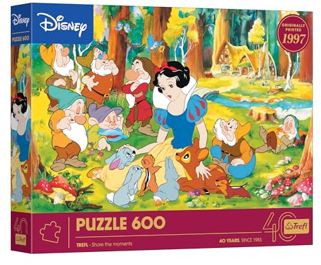 Trefl - 40-jährig Trefl: Disney, Schneewittchen - Puzzle 600 Elemente - DIY Puzzle mit den Helden der klassischen Disney Märchen, für Erwachsene und Kinder ab 14 Jahren