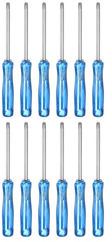 sourcing map 12pcs PH00 Small Phillips Screwdriver #00 2.6 Length Screwdrivers 1.3 Carbon Steel with Ergonomic ABS Handle for DIY Repairing, Blue