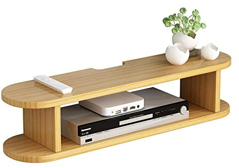 Mueble de TV Flotante de Pared de 80 cm para proyector, decodificador y Router WiFi. Elegante Estante de Almacenamiento en Color B.