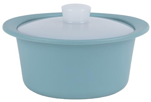 Vapores de microondas, olla de microondas de silicona de grado alimenticio con mango y tapa, horno y lavavajillas seguros para verduras, tazones de cocción, tazón de comida, vapores de silicona