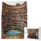 Library Bookshelf Books Printed Jigsaw Puzzle with Storage Box, Wooden Puzzle for Adults and Kids, 300 Pieces Family Fun Decorative Game