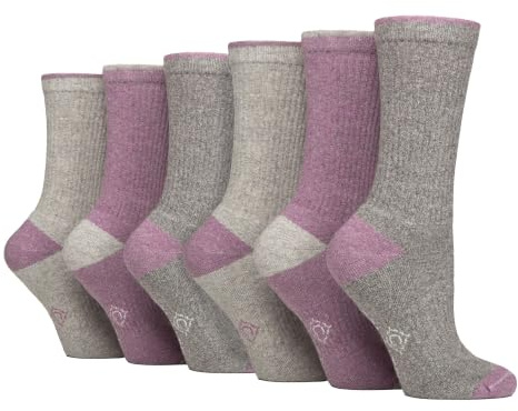 COUNTRY PURSUIT - 6 Pairs Ladies Water Repellent Hiking Socks | Cotton Rich Cushioned Walking Trekking Socks