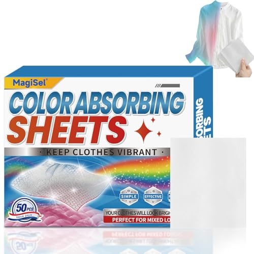 Lot de 50 tablettes de papier à linge anti-teinture pour protéger les vêtements Couleurs Anti-fil Absorption des couleurs
