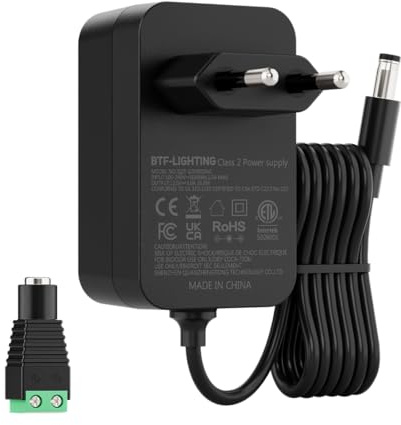 BTF-LIGHTING 12V3A Netzteil CE LED Trafo Stromversorgung AC 100-240V | bis DC 12 Volt 3 Amp 36W Netzadapter Transformator für WS2814 WS2815 5050SMD COB CCT RGBW LED Streifen Monitore Kamerasystem