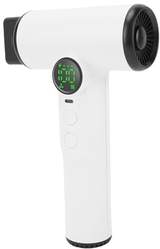 Generic Portable Blow Dryer 15600mAh Battery Operated Cordless Hair Dryer with Type C Fast Charging, Digital Display (White)