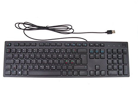 Dell KB216 Tastatur mit USB-Anschluss für Dänisch, Schwedisch, Finnisch, Nordische Sprachen, Schwarz, ansprechendes und schlankes Design, Dell P/N: NRR4C