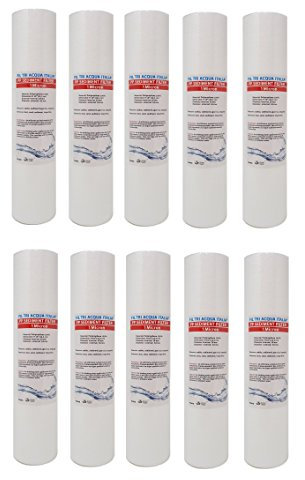 CARTUCCIA FILTRO ACQUA POLIPROPILENE A SEDIMENTI 10 POLLICI MICRON 1 PER OSMOSI INVERSA DEPURATORE ACQUA SET 10 PEZZI