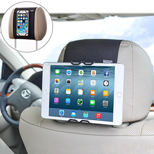 WANPOOL Universal Car Headrest Mount Holder for Cell Phones and Tablets - iPhone 15 Pro Max / 14 Plus / 13 Pro / 12 - Mate 60 Pro - Galaxy S23 - iPad 10th Gen/Air 5 / Mini 6 / Pro 9.7 and More