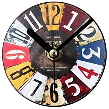 VORCOOL Magnetic Fridge Clock Retro Antique Refrigerator Magnets Sticker Wall Clock Message Stickers
