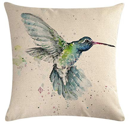 Nunbee Kissenbezug Tuschemalerei Blumen- und Vogelserie bettwäsche Platz Dekorative Akzente Setzen Fall Sofa zierkissen Autodekoration, Vogel 45 * 45cm