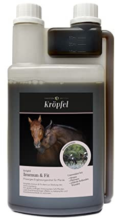 Kröpfel Immun Liquid & Fit 1000 ml - flüssiger Pferde Immunsaft - Nahrungsergänzungsmittel Pferde Ergänzungsfuttermittel Immunsystem stärken Pferde