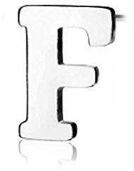 eeddoo® Damen Zeichen-Ohrstecker aus Edelstahl Silber im Design Alphabet Buchstaben Einzeln von A - Z (F)