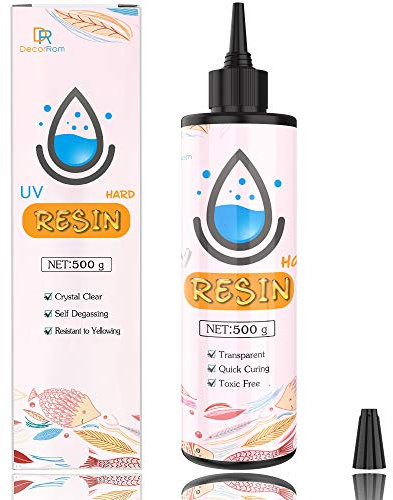 UV-Harz - 500g Harter Typ kristallklarer Kleber UV-härtendes Harz für die Schmuckherstellung, Gießen und Beschichten - Transparentes Sonnenhärtendes Harz für Harzformen, Handwerkliche Dekoration