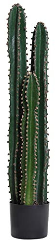 Outsunny Cactus Artificiel Grand réalisme Plante Artificielle Grande Taille dim. Ø 17 x 98H cm Vert